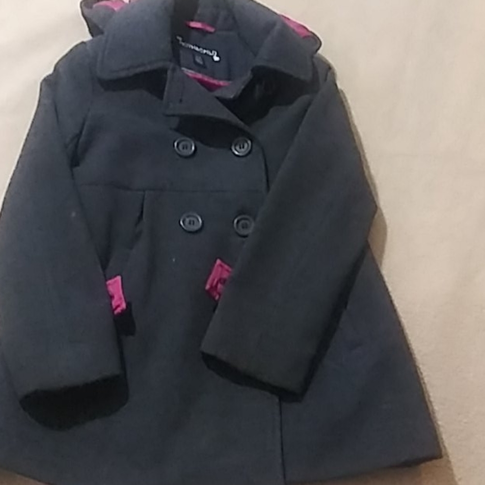 Rothschild Girls peacoat. Charcoal grey. Hood 7/8